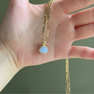 Ana Luisa Meesh Necklace in Blue Agate & Yellow Gold 🩵